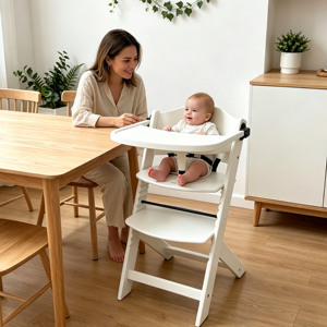 Chaise haute multifonctionnelle en bois réglable pour bébé, siège de repas pour enfants, mobilier de salle à manger pour tout-petits, vente en gros - Product Image 1