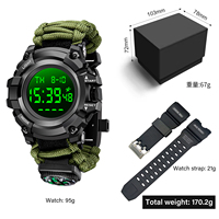 Montre de survie extérieure 2026 pour homme, analogique-numérique, double fuseau horaire, électronique, étanche, sportive, tactique, ensemble
