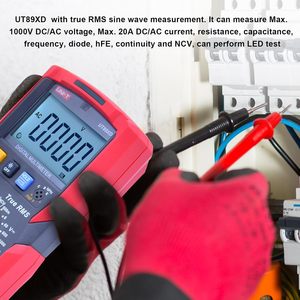 Multímetro Digital TTLTES UNI-T UT89XD LCD TRMS 6000 Contenedores 12V con LED para Medir Voltaje, Corriente, NCV, Resistencia, HFE y Diodos - Product Image 5