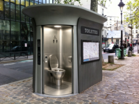 Toilettes publiques automatiques autonettoyantes, toilettes publiques préfabriquées avec toilettes murales en acier inoxydable