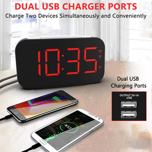 Оптовая продажа: Дешевый цифровой будильник Zeit Halter Zh027APro с ночником, крупными цифрами, двумя USB-портами для зарядки, гарантией 12 месяцев – Настольные часы - Product Image 2