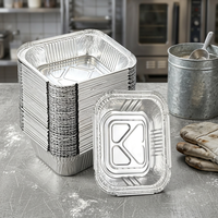 Conteneur en aluminium jetable à impression personnalisée, plateau carré en aluminium pour l'industrie alimentaire