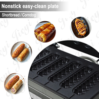 Machine à gaufres pour corn-dogs de qualité commerciale FY-119, 1550W, en acier inoxydable, grill antiadhésif pour café, snack-bar, food truck