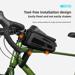 Sacoche de cadre avant pour vélo avec support de téléphone à coque rigide, étui étanche à écran tactile pour <span class=keywords><strong>VTT</strong></span> et vélo de route - Product Image 2