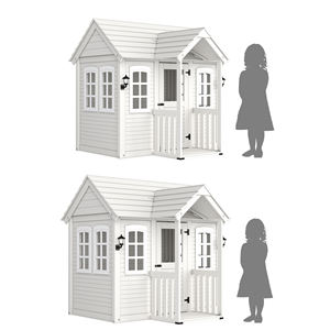 Moderno Set di Altalene da Esterno Casetta Giochi da Giardino Impermeabile in Legno per Bambini con Fioriere - Product Image 4