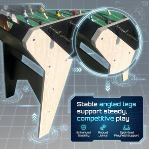 Table de football professionnelle de 56 pouces, table de baby-foot avec barres en acier inoxydable de 16 mm, jeux interactifs de sport d'intérieur <span class=keywords><strong>pour</strong></span> adultes - Product Image 3