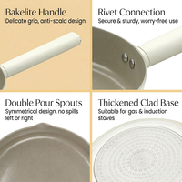 Poêle à frire en céramique antiadhésive en alliage d'aluminium de 24 cm, sans PFOA ni PFOS, non toxique, nano-céramique, ustensile de cuisine, induction, gaz, 2 L