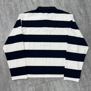 Áo thun streetwear in logo tùy chỉnh, chất liệu cotton cao cấp, kiểu dáng rộng thùng thình, áo thun rugby, áo polo sọc, áo sơ mi dài tay - Product Image 2