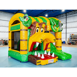 Castillo Inflable Comercial con Tobogán, Diseño de León de la Jungla, Castillo Inflable 3D con Animales para Niños, para Alquiler en Fiestas y Eventos - Product Image 1
