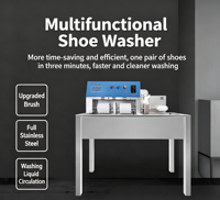 Équipement de lavage de chaussures semi-automatique en acier inoxydable, machine à polir les chaussures en cuir, machine automatique commerciale