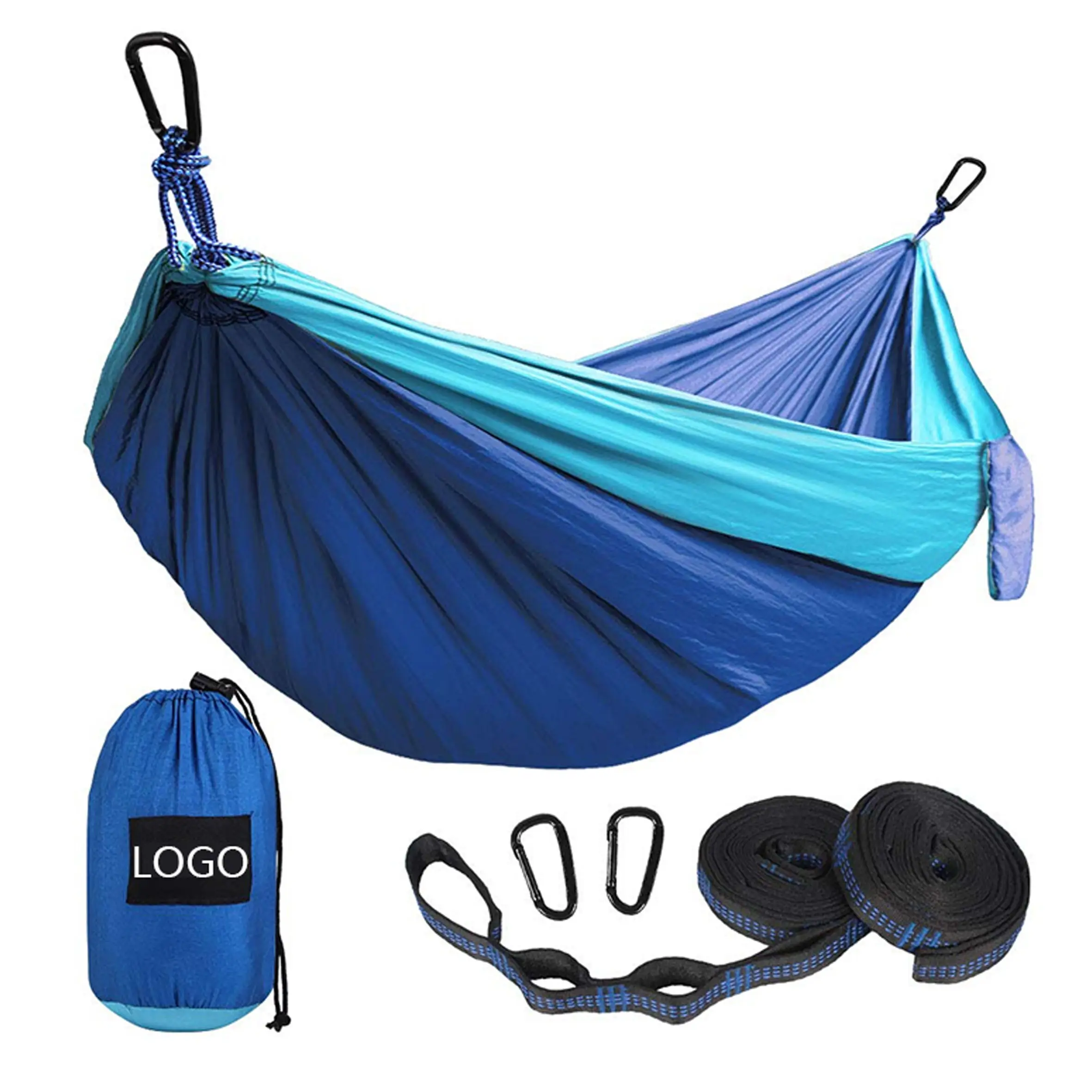 Camping Hangmat Met Klamboe Pop-Up Draagbare, Hangmat Ultralichte Nylon Parachute Hangmatten Met Boomriemen 2 Persoons/