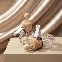 En stock – Bouteille diffuseur de parfum pour voiture en verre mat de 8 ml avec bouchon en bois et clip de ventilation – Ornement parfumé