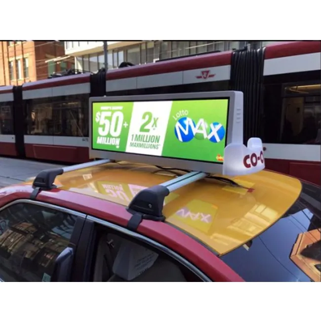 2023 new hd led video display taxi led display double sided taxi/car/cab/truck roof top advertising signboard