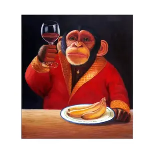 Grande stampa pittura a olio saggio scimmia padrino pittura murale arte della parete decorazione immagine per soggiorno pittura incorniciata arte