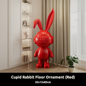 Statuetta in Resina di Coniglietto Cupido Cartoon, Tema Amore, Ornamento Ecologico da Pavimento per Soggiorno, Mobile TV, Divano, Grande Decorazione - Product Image 5