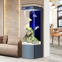 Acuario con Bombas de Agua 2026, Pecera Vertical de Vidrio Ultra Blanco con Filtro de Circulación Integrado para el Hogar