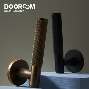 DOOROOM American Interior Privacy Access Door Lock <strong>Handle</strong> <strong>Copper</strong> Knurled Lever Wooden Door <strong>Handle</strong> - Product Image 3