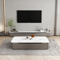 Mueble de TV Moderno y Personalizable con Función de Almacenamiento para Sala de Estar, Resistente a la Humedad, Panel de Aluminio Duradero con Diseño de Panal de Abeja