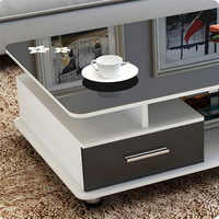 Meubles de salon, table basse en verre moderne avec meuble TV - Marque Forever, modèle CJ0622205 - Meubles de maison pas chers