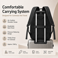 Tas Ransel Laptop Kain Oxford Mewah Kapasitas Besar Tahan Air Unisex untuk Perjalanan Bisnis Pria Wanita OEM ODM