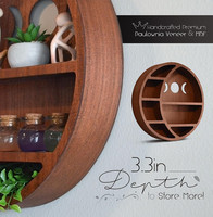 Présentoir flottant pour la maison Étagère murale décorative en bois rustique pour cristaux de pierre et huiles essentielles