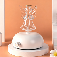 Diffuseur de parfum d'aromathérapie à atomisation biphasique, en bois et verre, avec brume froide pour huiles essentielles, design sapin de Noël