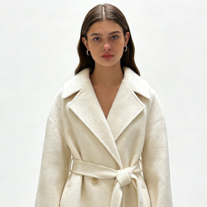 <span class=keywords><strong>Cappotto</strong></span> di Lana di Alta Qualità da Donna con Cintura a V e Bottoni <span class=keywords><strong>Beige</strong></span> Caldo e alla Moda <span class=keywords><strong>Cappotto</strong></span> <span class=keywords><strong>Corto</strong></span> Europeo - Product Image 2