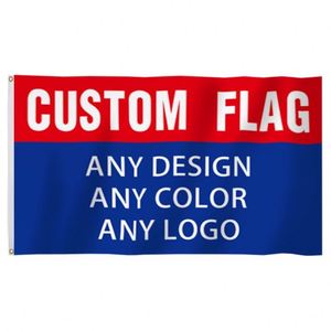 All Color Manufacturer 150D Polyester Flying Customized Logo Printing 3*5ft Custom <b>Flags</b> Banner - Product Image 3