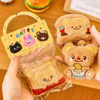 Pendentif en peluche petit ours jaune laiteux en fourrure douce, mignon, couineur, breloque de sac, porte-clés, poupée de dessin animé pour étudiant