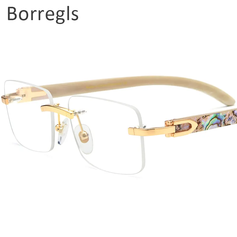 Borregls Buffalo Hoorn Shell Bril Mannen Vierkante Vrouwen Receptplichtige Brilmonturen Luxe Optische Brillen 908