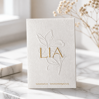 Cartes de remerciement personnalisées, invitations de mariage, cartes de vœux avec logo en relief et designs sur papier texturé