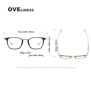 Montura de gafas de titanio puro para hombre, novedad de 2024, monturas de gafas cuadradas <span class=keywords><strong>Retro</strong></span> Vintage para mujer, gafas de metal de Corea - Product Image 6