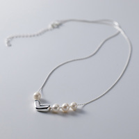 Collier en argent tendance, argent sterling 925, collier irrégulier pour homme, pendentif en forme de cœur pour couple