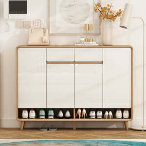 ตู้เก็บรองเท้าแบบมีบานประตู 6 ชั้น ตู้เก็บรองเท้าทางเข้าบ้าน ตู้เก็บรองเท้าไม้สไตล์โมเดิร์น - Product Image 3