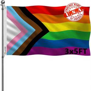Banderas del Orgullo LGBTQ+ de Jayus, 3x5 pies, para Exteriores, Resistentes, de Nailon, con 2 Ojales - Product Image 1