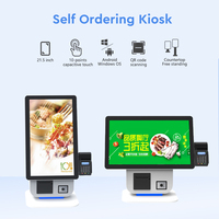 Kiosque de paiement et de commande en libre-service pour restaurant, écran tactile intérieur 21,5 pouces, compatible SDK, multi-OS, avec imprimante intégrée