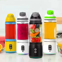 Penghisap Jus Buah Jeruk Pintar Hitam 700ML Portabel Elektrik Pembuat Jus Segar Citrus Blender Portabel 6 Bilah