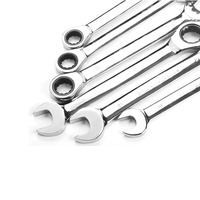 Clés à cliquet combinées à double extrémité en acier au chrome-vanadium de qualité industrielle, norme en pouces