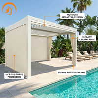 Pergola intelligente en acier 3x4 avec LED, mobilier d'extérieur, bâtiments de jardin, imperméable, résistant au vent, à lames motorisées, écologique