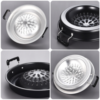 YUEDISI Style thaïlandais extérieur rond Barbecue gril poêle en aluminium antiadhésif sans fumée BBQ plaque chauffante
