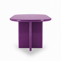 Ensemble de table à manger ovale en bois MDF brillant de style européen moderne et luxueux, 8 chaises pour restaurant, salle à manger