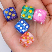 Dés en acrylique à bords arrondis n°16, motif perle, bicolores, solides, en forme de cube, pour jeux d'échecs et de cartes ; Vente en gros Yiwu, produit phare