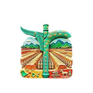 <span class=keywords><strong>L</strong></span>'<span class=keywords><strong>âme</strong></span> poétique d'une personne chinoise : Aimants de réfrigérateur en terre cuite de Shaanxi Xi'an, autocollants magnétiques 3D, souvenirs de voyage, cadeau - Product Image 5