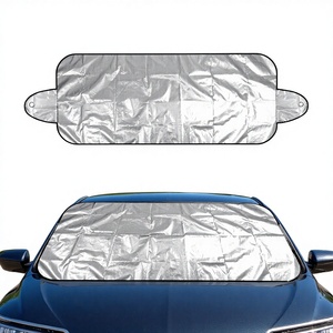 <span class=keywords><strong>Pare</strong></span>-soleil de <span class=keywords><strong>pare</strong></span>-<span class=keywords><strong>brise</strong></span> de voiture 170T en tissu argenté, sans bords, à ventouses, pliable, type carte, couleur unie, ajustement standard - Product Image 1