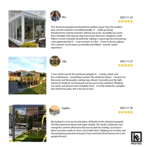 Pergola bioclimatique électrique pour jardin <span class=keywords><strong>avec</strong></span> lames orientables, stores enrouleurs et volets, pergola <span class=keywords><strong>en</strong></span> aluminium - Product Image 6