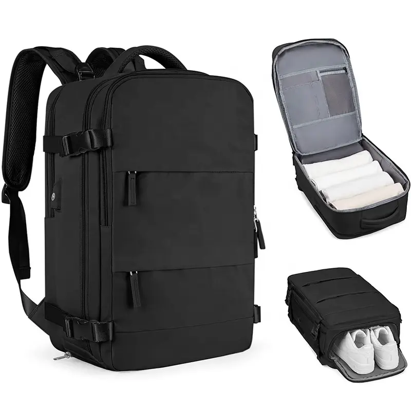 Mochila de viaje de negocios de alta calidad personalizada de fábrica, mochila extensible para ordenador portátil para hombre