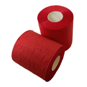 कारखाने प्रत्यक्ष थोक सस्ती उच्च गुणवत्ता 2/3 प्लाई कुंवारी लकड़ी लुगदी रंग अनुकूलित शौचालय कागज लाल शौचालय कागज लाल शौचालय कागज