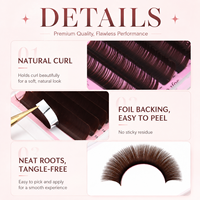 Plateaux d'extensions de cils en fibre PBT coréenne pour cils en soie, Premium Ultra-Noir Volume, 0.03 0.05 0.07, Vente en gros, 8-15mm