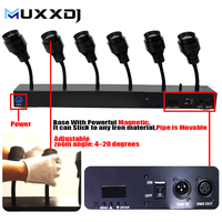 Barre de 6 projecteurs LED Pinspot sans fil DMX 6x10W blanc chaud sur batterie, 6 têtes, col de cygne flexible, télécommande, pour scène, mariage et événements
