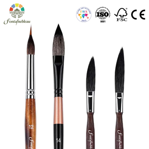 Pinceaux professionnels en acrylique personnalisés Fontainebleau avec logo, poils d'écureuil, pinceaux à langue de chat, pinceaux à aquarelle - Product Image 1